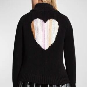 Lisa Todd Love Is Back Intarsia Heart Mock Zip Neck Sweater